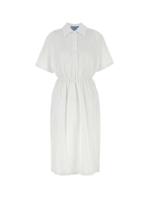 Prada White Poplin Shirt Dress