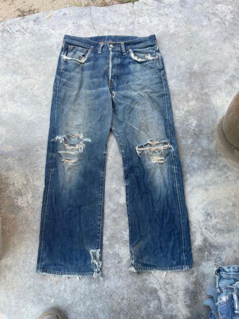 Other Designers Vintage Edwin Straight Cut Distressed Jeans