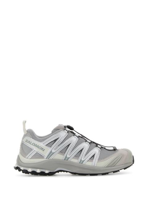 SALOMON Silver mesh and synthetic leather XA Pro 3D sneakers