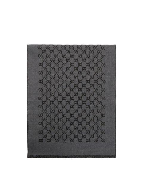 GUCCI GUCCI Gray GG Wool Scarf New & Authentic