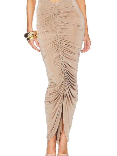 HELSA Bianca Ruched Midi Skirt