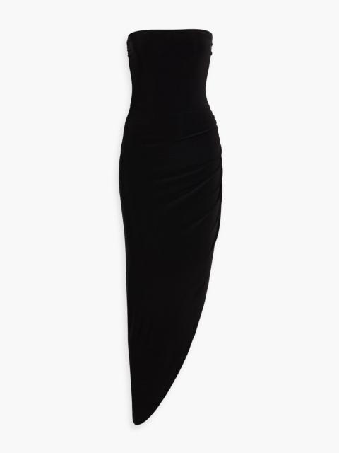 NORMA KAMALI Strapless asymmetric stretch-jersey dress