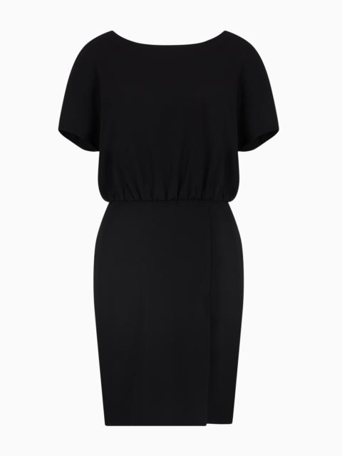 EMPORIO ARMANI TECHNICAL CADY DRESS WITH BATWING SLEEVES