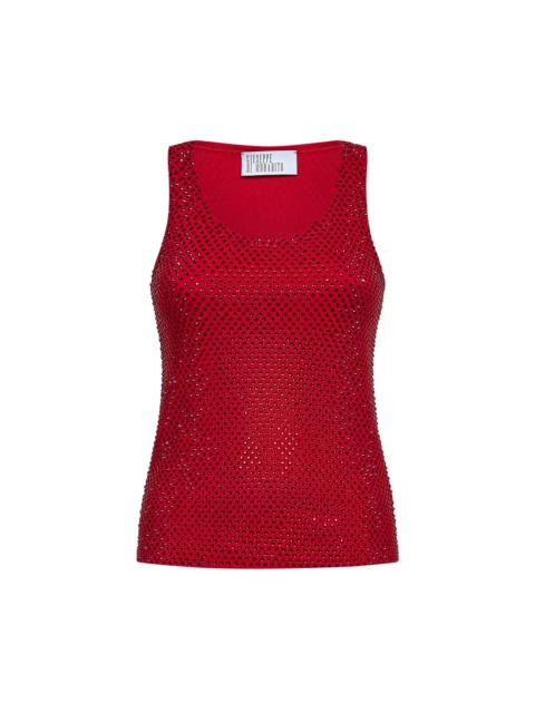GIUSEPPE DI MORABITO Giuseppe Di Morabito Women Red Crystal-Embellished Stretch Cotton Knit Tank Top