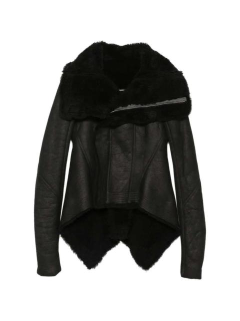 Rick Owens Rick Owens Women Naska Asymmetric Jacket With Shearling Trim