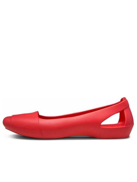 crocs (WMNS) Crocs Flat Red Sandals 202811-8C1