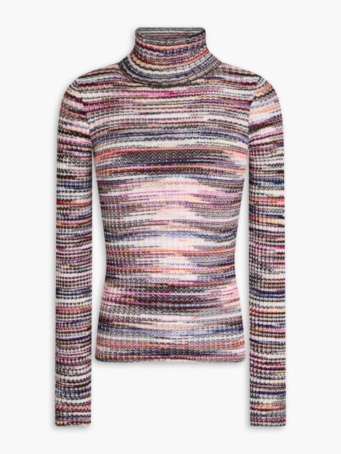 Missoni Space-dyed ribbed-knit turtleneck sweater