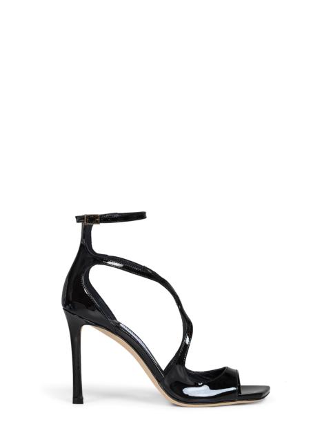 JIMMY CHOO Jimmy Choo Women Black Patent Leather Azia 95 Sandals