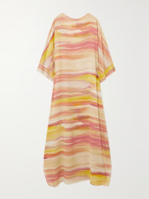 Loro Piana Cillia Striped Silk-chiffon Maxi Dress