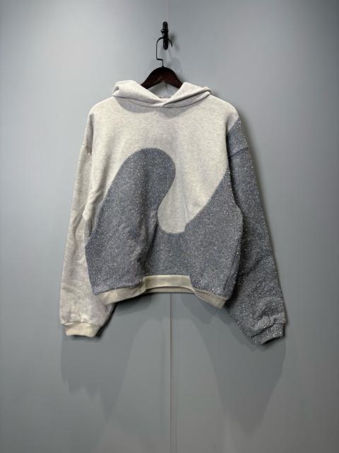 Dior Dior runway collection, gray glitter two-tone hooded long-sleeved sweatshirt