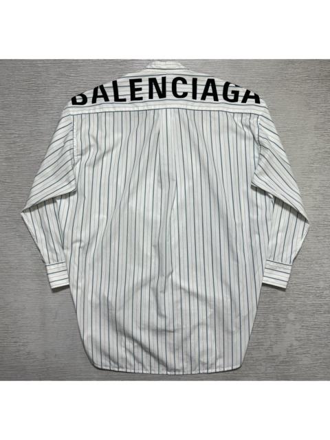 BALENCIAGA Balenciaga - Back Logo Bow Tie Stripe Longsleeve Shirt