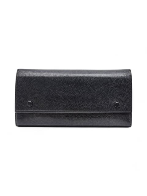 Large Flap Multifunction Long Snap Bifold Leather Wallet