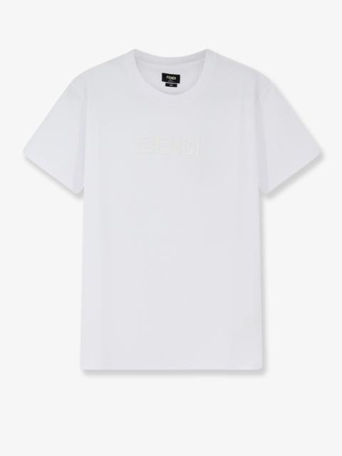 FENDI Fendi Slim Fit Cotton T-Shirt White