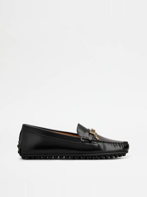 Tod's CITY GOMMINO DRIVING SHOES IN LEATHER - BLACK