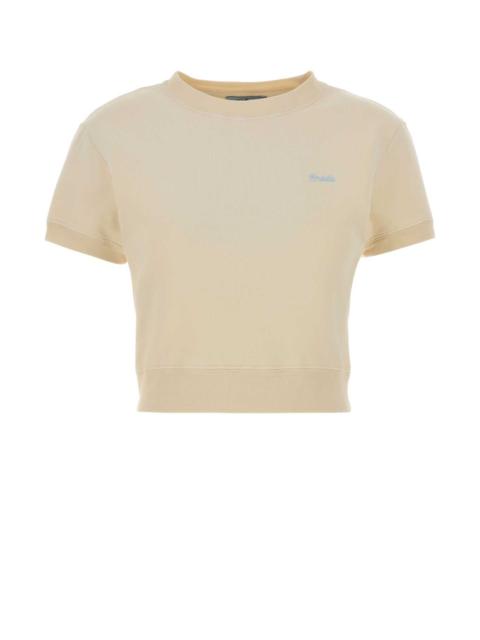 Prada Prada Women Pastel Yellow Cotton T-Shirt