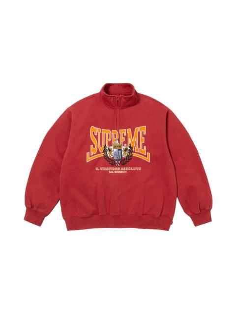 Supreme Supreme Crest Appliqué Half Zip Pullover 'Dark Red'