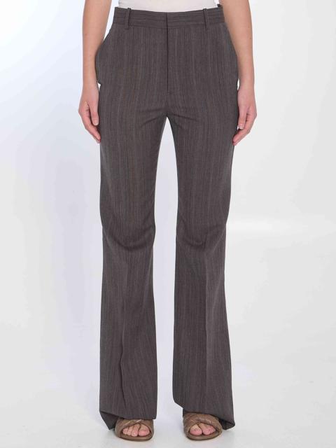 Bottega Veneta Women Wool Trousers With Thin Stripes