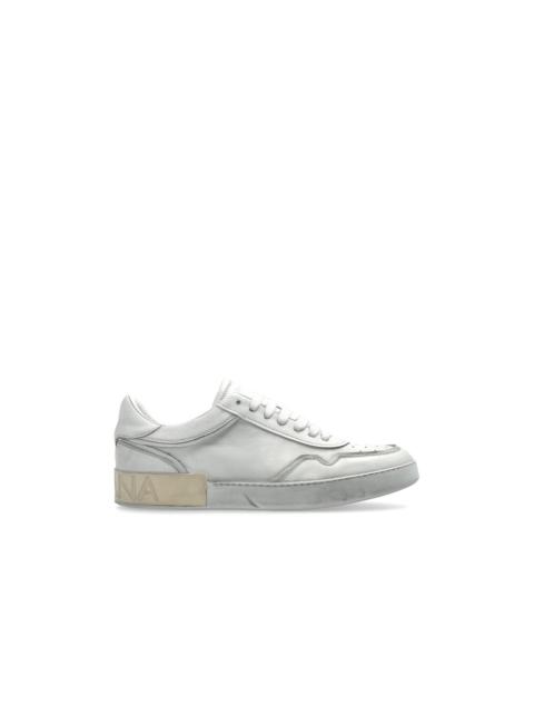 Dolce & Gabbana DOLCE&GABBANA Vintage White Leather Sports Sneakers New & Au