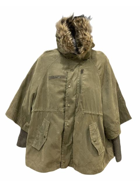 Other Designers Urban Research Doors - URBAN RESEARCH JACKET WITH RACOON FUR HOODIE PONCHO