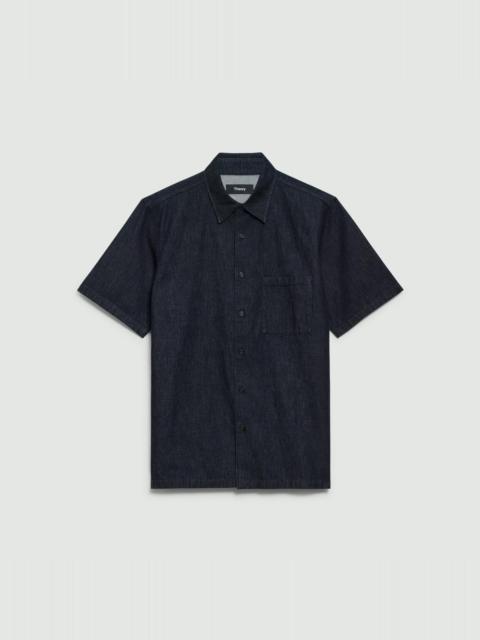 Theory Noll Short-Sleeve Shirt in Summer Denim