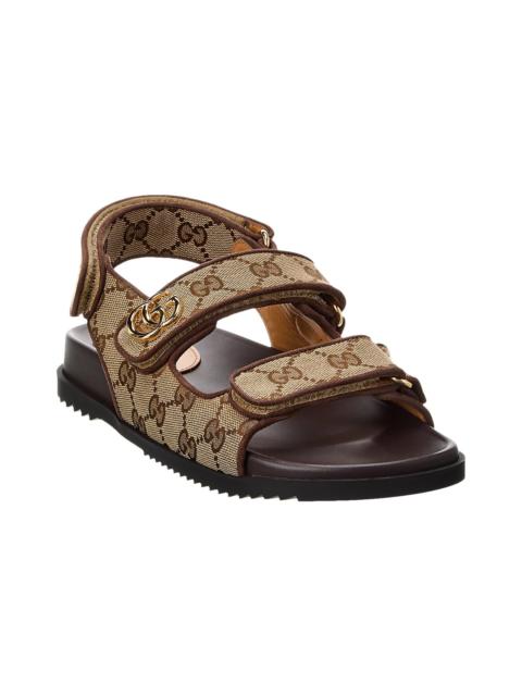 GUCCI Gucci GG Canvas & Leather Sandal