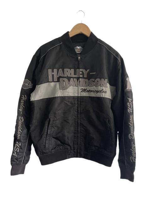 Other Designers Vintage - HARLEY DAVIDSON Black Nylon Embroidered Riding Motorcycle