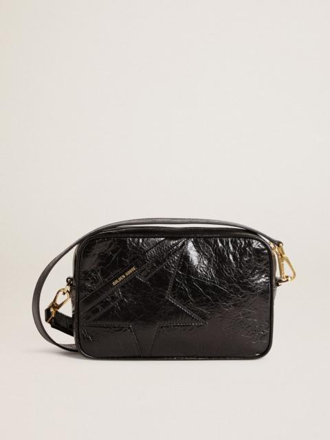 Golden Goose Star Bag in glossy black leather with tone-on-tone star