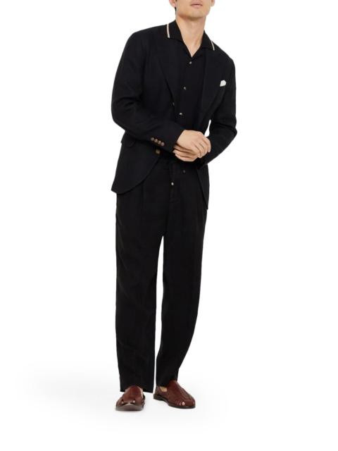 Brunello Cucinelli LINEN TROUSERS WITH DRAWSTRING