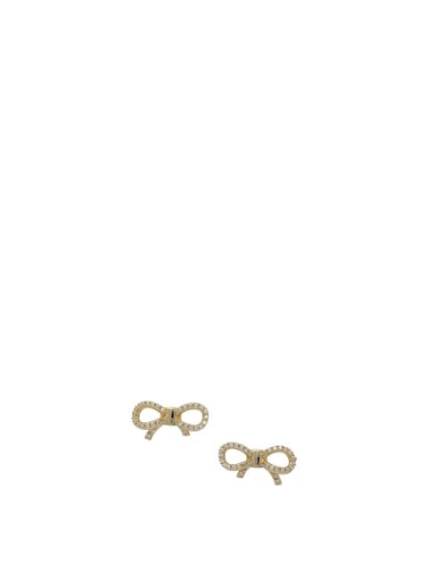 FERRAGAMO Ferragamo Bow Earrings with Rhinestones Gold