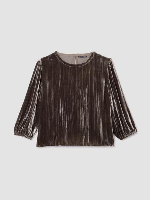 EILEEN FISHER Crushed Velvet Round Neck Top