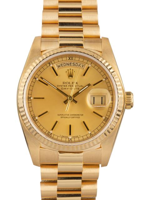 ROLEX Used Yellow Gold Rolex Day-Date 36 Ref 18038 Champagne Dial