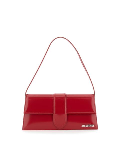 JACQUEMUS Jacquemus le Bambino Long Red Shoulder Bag With Removable Shoulder Strap In Leather