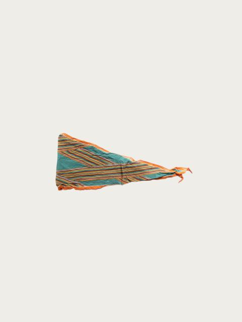 Kapital WASHER Crinkle Silk Neckerchief (PECOS Stripe) - Turquoise