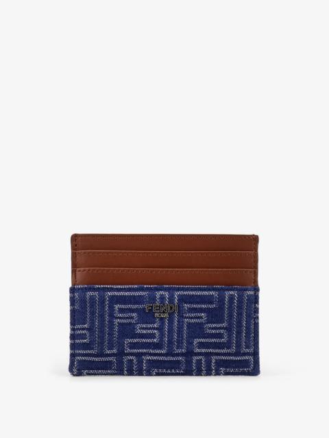 FENDI Fendi Jacquard Ff Fabric Cardholder With Denim Effect