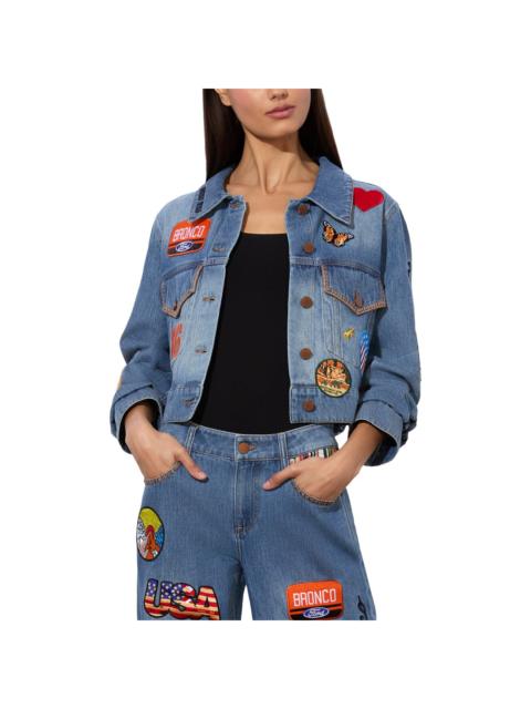 Alice + Olivia alice + olivia Jess Oversized Cropped Denim Jacket