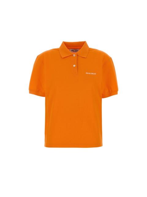 Miu Miu MIU MIU Orange Piquet Polo Shirt New & Authentic (Women's si