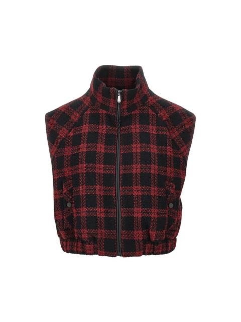 PINKO Pinko Tweed Vest Buffalo Check Black Women