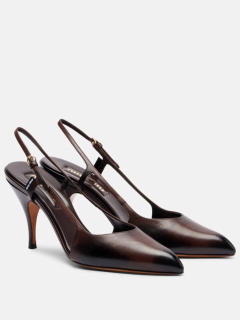 Miu Miu Leather slingback pumps
