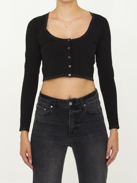 Alexander Wang ALEXANDER WANG CROP CARDIGAN WITH CRYSTALS