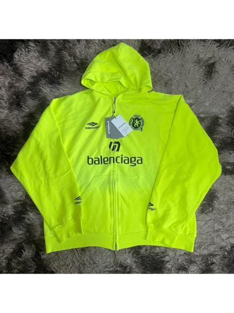 BALENCIAGA BALENCIAGA PARIS SOCCER ZIP UP HOODIE Neon Green