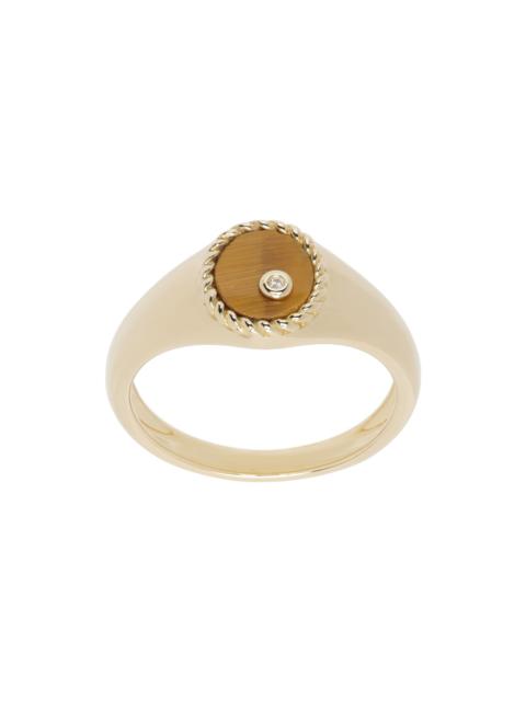 Yvonne Léon Gold Baby Chevalière Ovale Ring