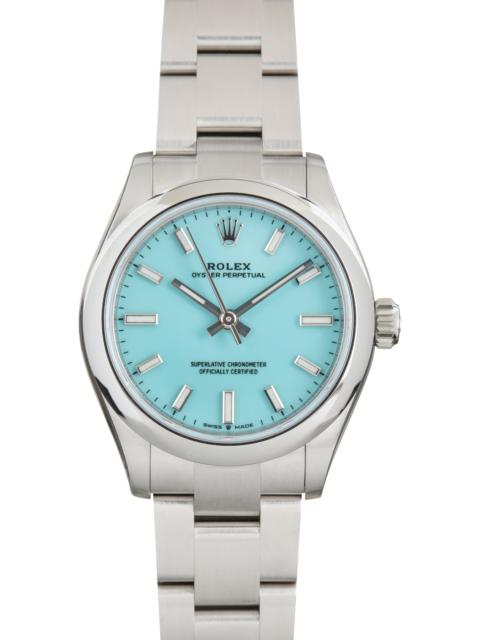 ROLEX Factory Stickered Rolex Oyster Perpetual Ref 277200 Turquoise Blue