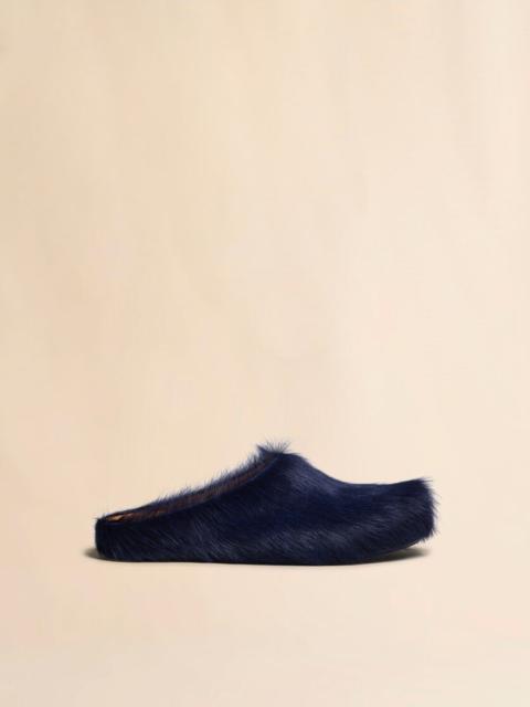 Marni BLUE LONG HAIR CALFSKIN FUSSBETT SABOT