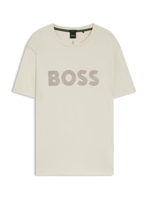 BOSS PIMA-COTTON T-SHIRT WITH GLOSS LOGO