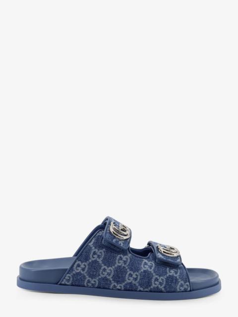 GUCCI Gucci Laser Gg Denim Sandals With All-Over Gg Motif