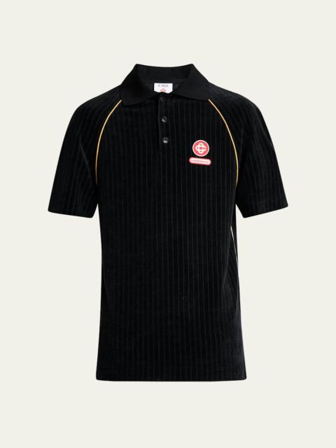 CASABLANCA Men's Velvet Rib Raglan Polo Shirt