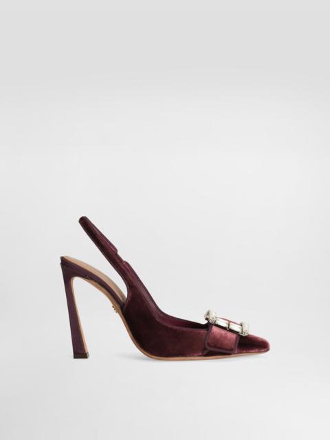 Dolce & Gabbana Velvet slingbacks with bejeweled buckle