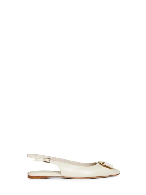 FERRAGAMO Mascarpone flat slingbacks with Vara plate
