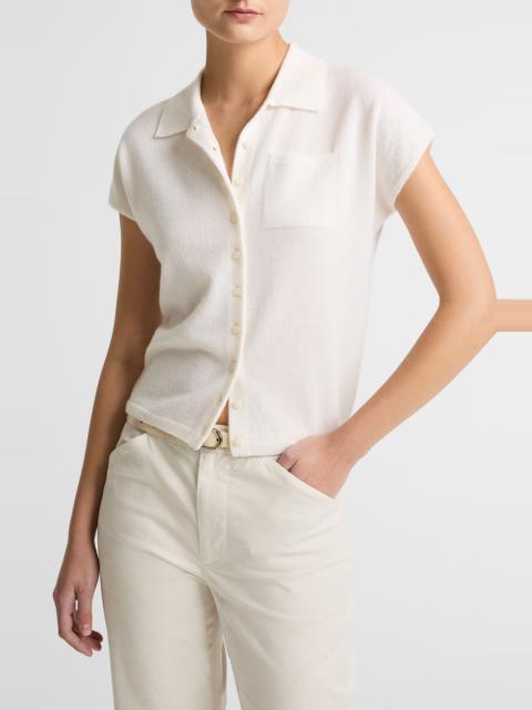 Vince Vince Cashmere & Silk Button-Up Sweater in Off White at Nordstrom