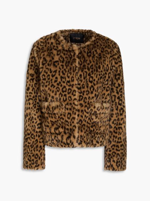 maje Leopard-print plush jacket